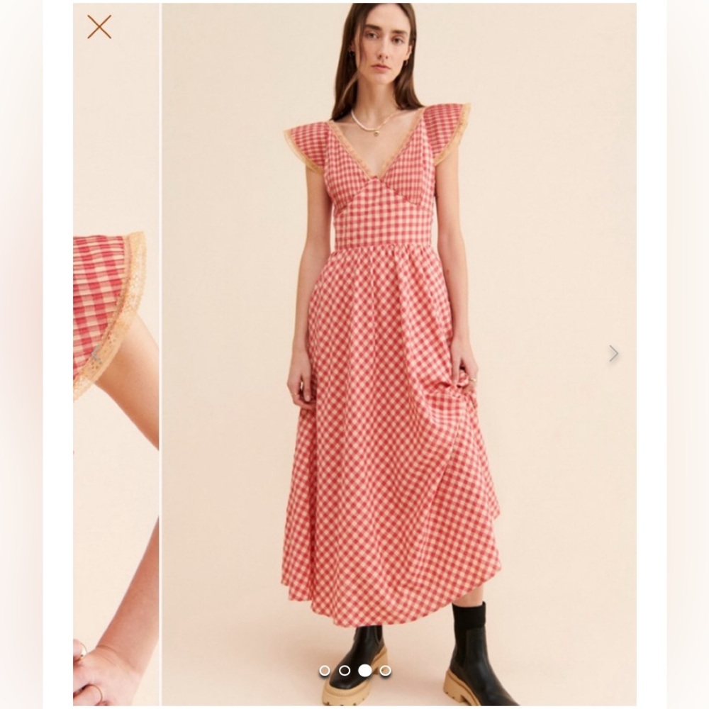 Find Me Now Pintuck Gingham Midi Dress